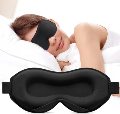 Produktbild von Sleeping Mask for Side Sleepers, 3D Eye Sockets and Adjustable Elastic Band, Light Blocking and Breathable, Eye Mask for Men and Women, Suitable for Travel Yoga, Black