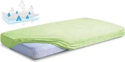Obrázek produktu pro Nepromokavá podložka do postýlky 70x140 cm zelená