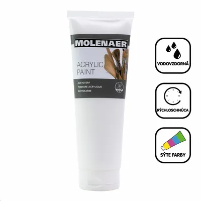 Obrázek produktu pro Akrylová barva Molenaer 250 ml - bílá