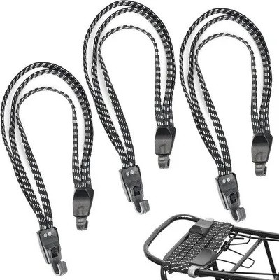 Image de Sangle de fixation pour vélo, 68-120 cm, noire, pour porte-bagages