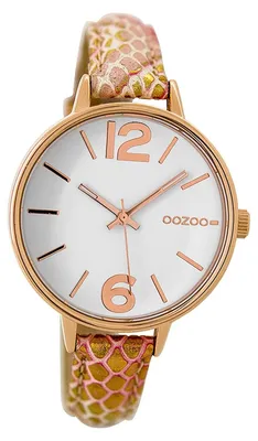 Imagen del producto de Reloj de pulsera Oozoo Damenuhr, modelo C9481, color rosa dorado, correa de cuero, movimiento de cuarzo, esfera analógica, referencia D3UOC9481