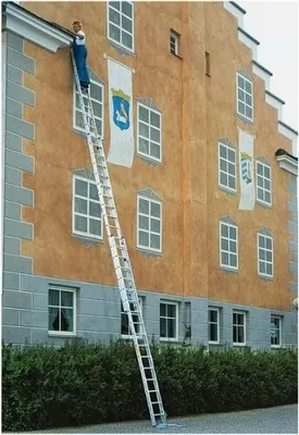 Produktbild von Günzburger Steigtechnik Sprossen-Seilzugleiter 3tlg. ohne Traverse 3 x 18 Sprossen - 022318