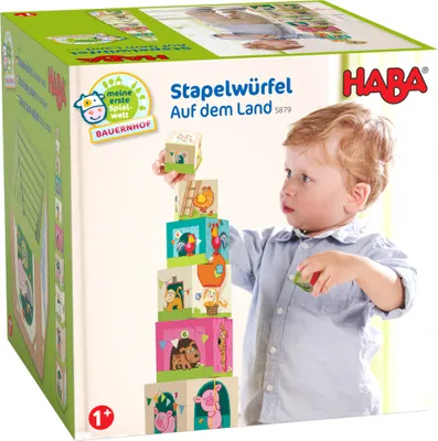 Image de HABA Cubes à empiler, A la campagne