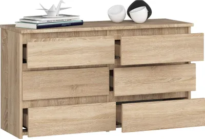 Produktbild von BDW, Kommode, 6 Schubladen, 100x57, Schrank, Sideboard, Eiche Sonoma