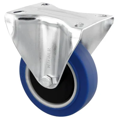 Produktbild von WAGNER Soft-Bockrolle/Möbelrolle Ø 100 mm, Transportrolle mit Kugellager, Stahl verz., blau, Tragkraft 70 kg - 04360001