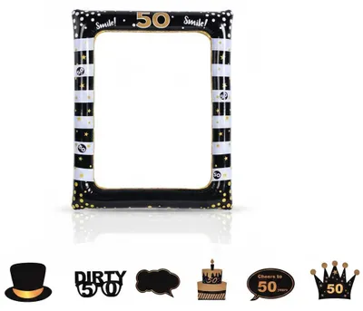 Produktbild von InAndOutdoorMatch - Fotobooth Requisiten Set - 50. Geburtstag, KI-generiertes Bild
