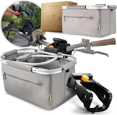 Produktbild von Fahrradkorb Vorne + Inklusive Lenkeradapter E-Bike - 26 Liter - mit Airtag Fahrrad Versteck - Fahrradkorb Vorne Ebike - Lenkerkorb Fahrrad - mit Schloss