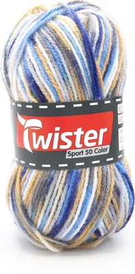 Produktbild von 50 Gramm Twister Sport 50 Color 01 Blau Beige