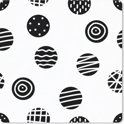 Produktbild von MuchoWow® Mauspad Mousepad Muster - Punkte - Schwarz und Weiß 20x20 cm - Mousepads - Maus Mat - Pad - Mausunterlage - Desk Mat - Bureauartikeln