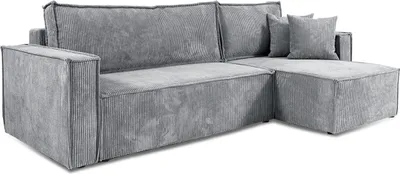 Produktbild von Ezekiel Ecksofa umkehrbar umwandelbar 3-Sitzer Cord Hellgrau