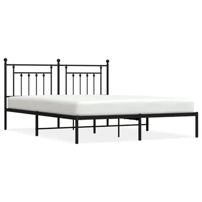 Image de vidaXL Cadre de lit avec tête de lit en métal noir 183x213 cm