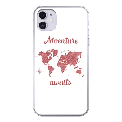 Produktbild von MuchoWow® Handyhülle Schutzhülle Hülle für iPhone 11 Karte - Sprichwörter - Rosa Silikon Softcase Handy Hülle - Handytasche