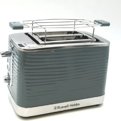 Zdjęcie produktu dla Toster Russell Hobbs Inspire w kolorze szarym, z 2 wyjątkowo szerokimi otworami na tosty oraz funkcją Toasterslot