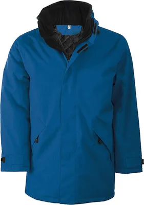 Produktbild von Kariban Herren Parka Kapuzenparka Regenmantel Isolierjacke Winterjacke, Größe:2XL, Farbe:Light Royal Blue