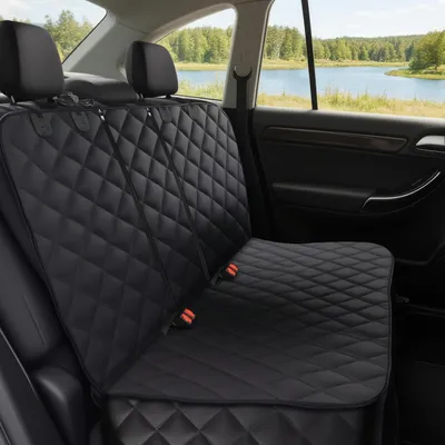 Immagine prodotto di Coperta per cani, adatta per il sedile posteriore dell'auto, impermeabile, resistente ai graffi, colore nero, dimensioni 133 x 127 cm