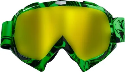 Produktbild von Motocross Brille Motorradbrille Googles Schutzbrille Hellgrün mit goldenem Glas