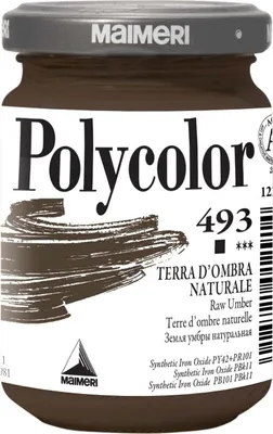Obrázek produktu pro Maimeri Vynil Polycolor Akrylová barva Raw Umber 493 140 ml 1 ks