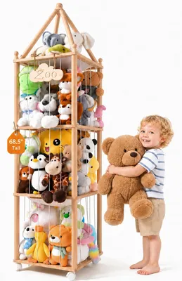 Plüschtier-Organizer mit Rollen, 146 x 42 x 32 cm