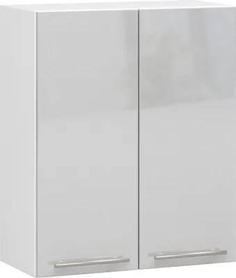 Image de OLIWIA élément haut de cuisine Blanc, Métallique brillant 2 étagères 72x60x30 cm
