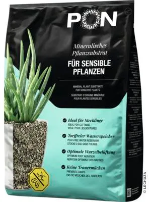 Produktbild von PON-Pflanzsubstrat BASICPON 6 Liter | Substrat für empfindliche Pflanzen | ohne Düngemittel | 13978