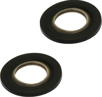 Two black and gray washers are shown against a white background.