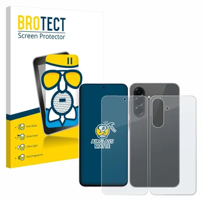 A product shot of a screen protector for a smartphone, with packaging and the product itself displayed.