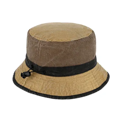 Produktbild von Fiebig Fischerhut gewaschene Baumwolle mit Tunnelzug Beige Gr. 56