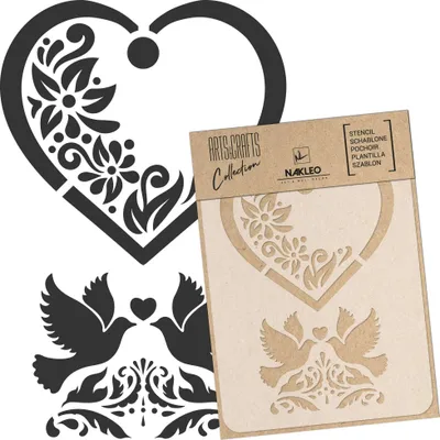 Produktbild von Malschablone für Handwerk A3 30x42cm, Hochzeit Einladung Liebe Muster, Wiederverwendbare Kunststoff DIY & Scrapbooking Zeichenschablone