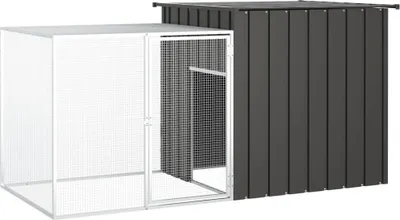 Produktbild von The Living Store Kaninchenkäfig Anthrazit 200x91x100 cm Verzinkter Stahl
