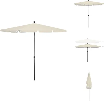 Produktbild von vidaXL Sonnenschirm mit Mast 210x140 cm Sandfarben -  Sonnenschirme & Sonnenschutze