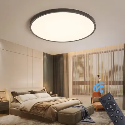 Produktbild von LED Deckenleuchte XM40-Black mit Fernbedienung Lichtfarbe/Helligkeit einstellbar dimmbar schwarz oder weiß lackierte Metallrahmen