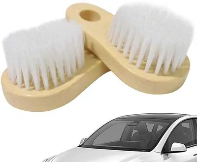 Immagine prodotto di Spazzola per la pulizia degli interni, 2 pezzi - Spazzola per la pulizia di auto, sedili, tappeti, rivestimenti, mobili e cerchi - Spazzola per la rimozione delle macchie e per il lavaggio dell'auto