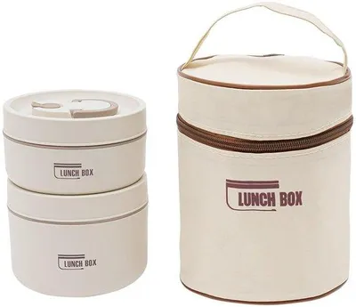Produktbild von Thermos-Lunchbox aus Edelstahl, Thermosbehälter für Lebensmittel mit Thermosbeutel und Besteck, leckfreier Thermos-Lebensmittelbehälter, warmhalter für Lebensmittel für Kinder und Erwachsene, 440 ml und 600 ml (4)