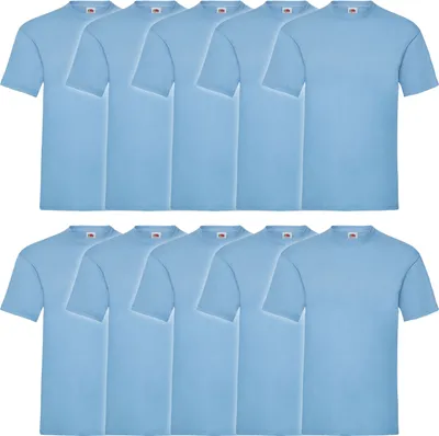 Produktbild von 10er Pack Fruit of the Loom Valueweight T-Shirt Farbe: pastellblau Größe: L