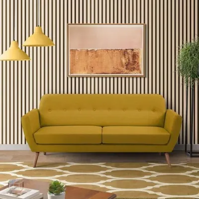 Produktbild von Sofa – 3-Sitzer – LILLY – Senfgelber Stoff – 193 x 79 x 86 cm – SENHO