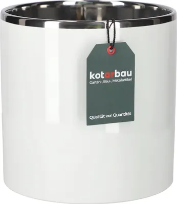 Immagine prodotto di KOTARBAU® vaso da fiori in Vetroceramica cilindro bianco argento diametro ⌀ 200 mm vaso per piante