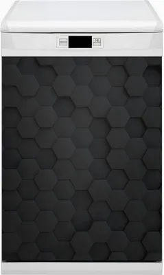 Produktbild von Dekorative Magnetmatte Küche Geschirrspüle 45x80 cm  Magnet für Spülmaschine  - Schwarzes Musterhexagon