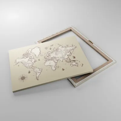 Produktbild von Bild auf Leinwand - Leinwandbild - Karte Welt Klassiker Kontinente - 70x50cm - Wand Bild - Wanddeko - Leinwanddruck - Bilder - Kunstdruck - Wanddekoration - Leinwand bilder - Wandkunst - AA70x50-2910