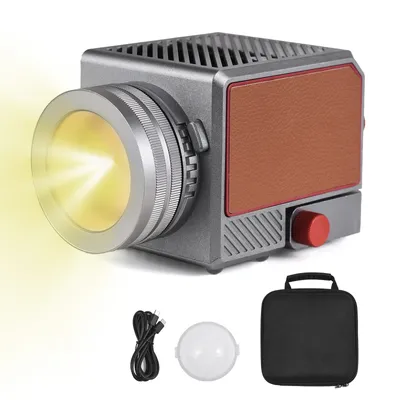 Obrázek produktu pro Přenosné LED video světlo, fotografické výplňové světlo COB, 60 W, 2800 K šC 6800 K, stmívatelné, 9 režimů scénického osvětlení, vestavěná dobíjecí baterie typu C, rychlé nabíjení s úložnou taškou pro vlog živé vysílání fotografií v interiéru i exteriéru