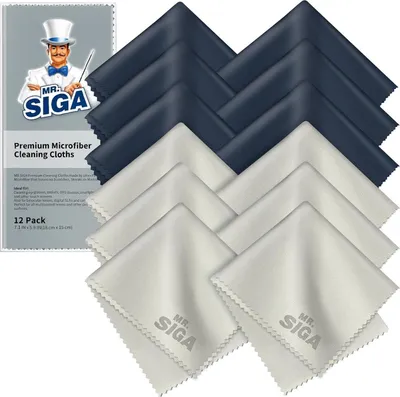 Produktbild von MR.SIGA Mikrofaser-Reinigungstücher 12er Pack 6x7 Zoll Marine Grau