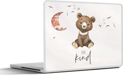 Produktbild von MuchoWow® Laptop Aufkleber Sticker Cover Sprichwörter - Kind sein - Kinder - Teddybär - Aquarell 30x22 cm - Laptop-Sticker
