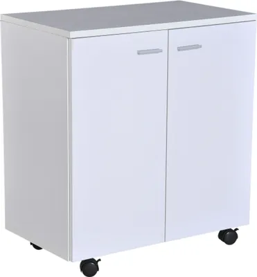 Produktbild von HOMCOM Mobiler Schranktisch, TV-Schrank aus Holz mit Rollen und Konsolenschublade mit 2 Türen, 60 x 35 x 65 cm