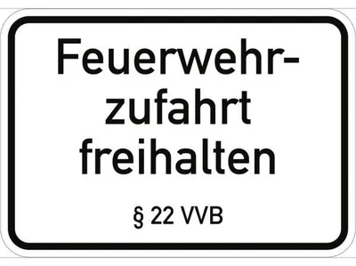 Produktbild von Dreifke® Schild Feuerwehrzufahrt freihalten § 22 VVB, Alu, 500x350 mm