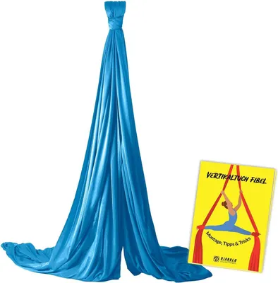 Produktbild von Aerial Silk 6m mit türkisblau Professionelles Aerial Yoga und Akrobatiktuch für Anfänger | Ideal für Heimtraining, Zirkustraining
