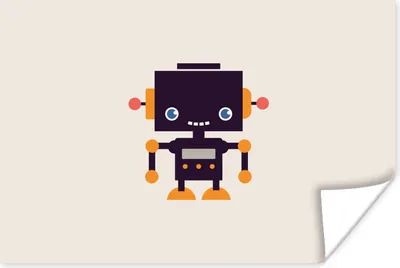Produktbild von MuchoWow® Poster Roboter - Antenne - Orange - Beige - Kind - Kinder 60x40 cm - Schlafzimmerdekoration