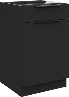 Produktbild von Küchen Unterschrank 50 cm SIENA Schwarz Vollauszug Soft-Close Küche Küchenzeile