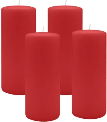 Produktbild von 4er Set Adventskranzkerzen Rot Ø 60 x 200 mm