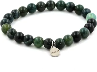 Produktbild von Armband aus Moosachat mit 8 mm Perlen, 19-20 cm Länge