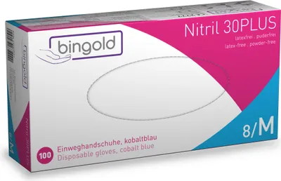 A box of disposable nitrile gloves.