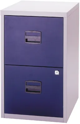 Produktbild von Hängeregistraturschrank 2 Schübe 1-bahnig lichtgrau/oxfordblau